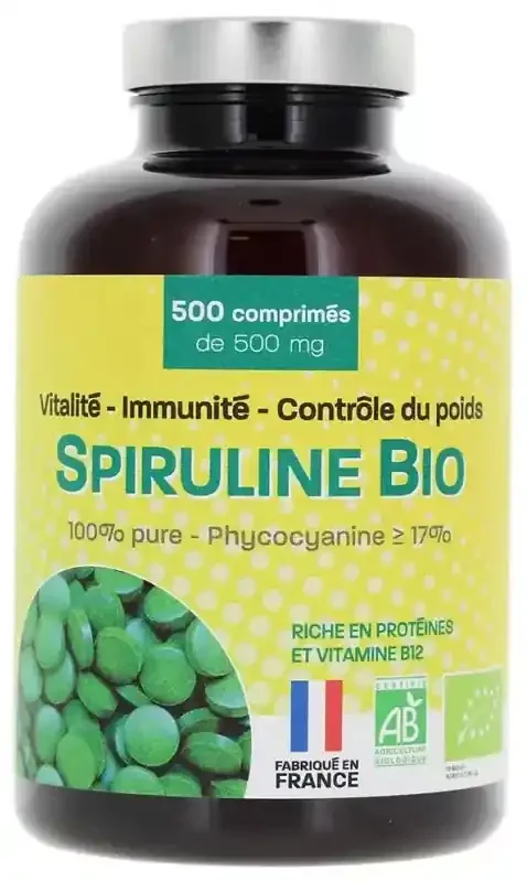 PharmUp Spiruline Boite 500 Comprimés – Vitalité, Immunité, Contrôle du Poids