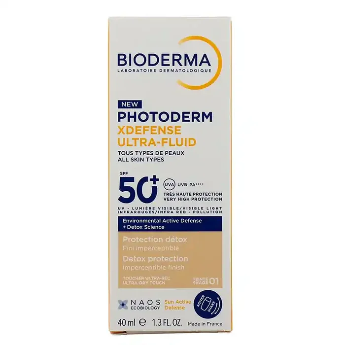 PHOTODERM FLUIDE XDEFENSE ULTRA-FLUID TEINTÉ 01 SPF50+ 40ML BIODERMA