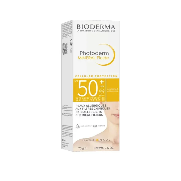 PHOTODERM MINERAL FLUIDE PEAUX ALLERGIQUES SPF50+ 75G BIODERMA