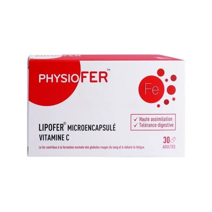 PhysioFer Adulte – Système immunitaire – Réduire la fatigue – 30 gélules