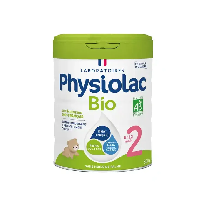 Physiolac Lait De Suite 2 Bio De 6 a 12 mois 800g