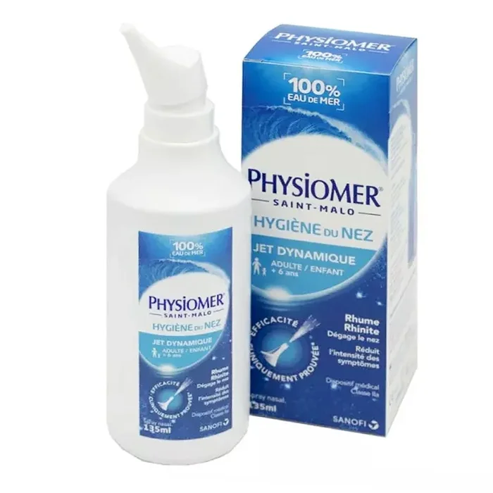Physiomer – Solution Nasale Isotonique – 100% Eau de Mer – Jet Dynamique 135ml