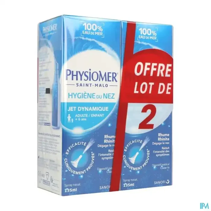 Physiomer jet dynamique adulte enfant solution nasale 135ml x2