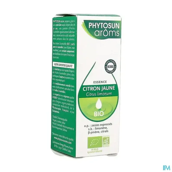 Phytosun aroms huile essentielle citron jaune bio 10ml