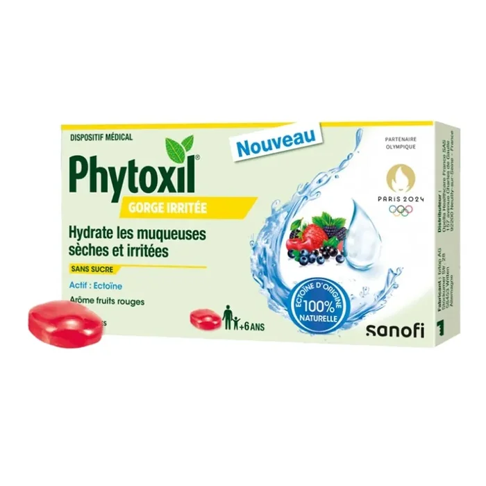 Phytoxil – Gorge Irritée – Fruits Rouges – Sans sucre – 16 Pastilles