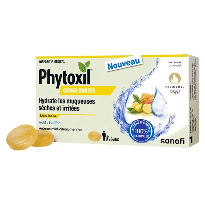 Phytoxil – Gorge Irritée – Miel Citron – Sans sucre – 16 Pastilles