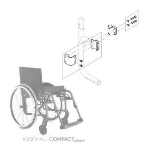 Pièce de serrage pour adaptation roue antibascule arrière – Fauteuil roulant Compact Attract Küschall