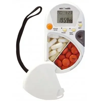 Pilulier électronique ML1100 – 2 compartiments – avec Horloge alarme et Pulsomètre intégrés