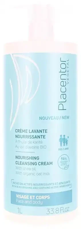 Placentor Végétal Crème Lavante Nourrissante Visage et Corps 1 Litre