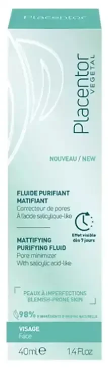 Placentor Végétal Fluide Purifiant Matifiant Visage 40 ml