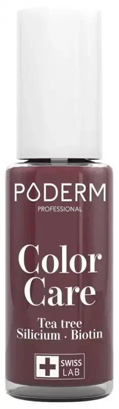 Poderm Color Care Vernis Soin Tea Trea 8 ml – Couleur 437 Rouge Noir