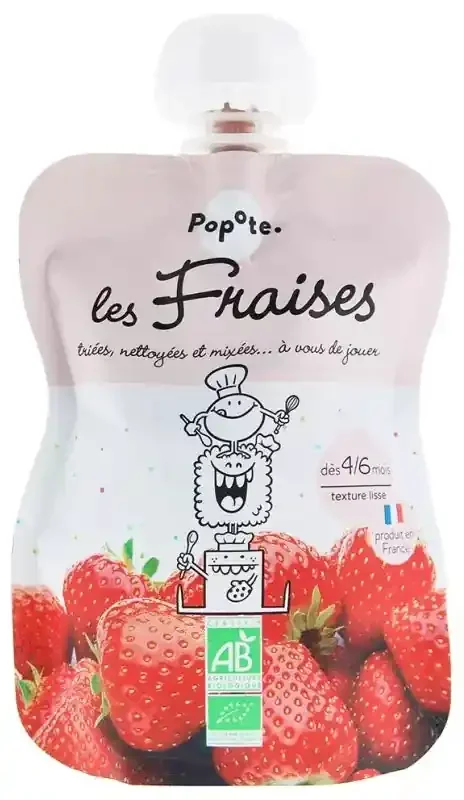 Popote Gourde Les Fraises Bio Dès 4/6 Mois 120 g