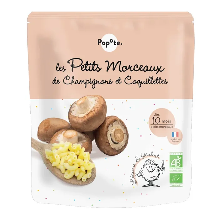 Popote petits morceaux champignons coquillettes dès 10 mois 190g