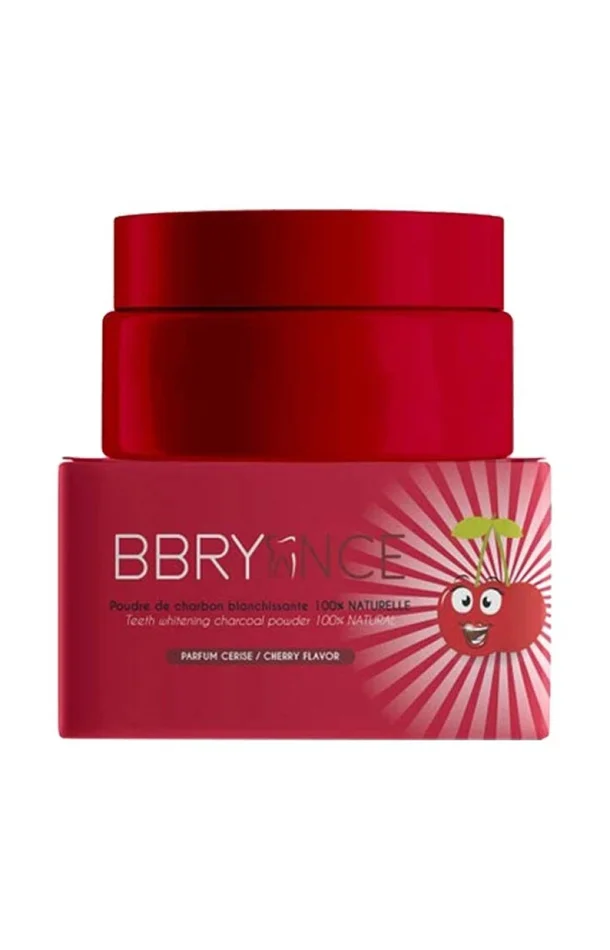 Poudre de charbon blanchissante 100% naturelle – Cerise – 30 g