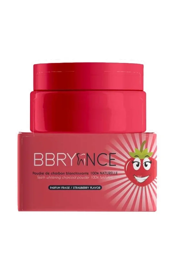 Poudre de charbon blanchissante 100% naturelle – Fraise – 30 g