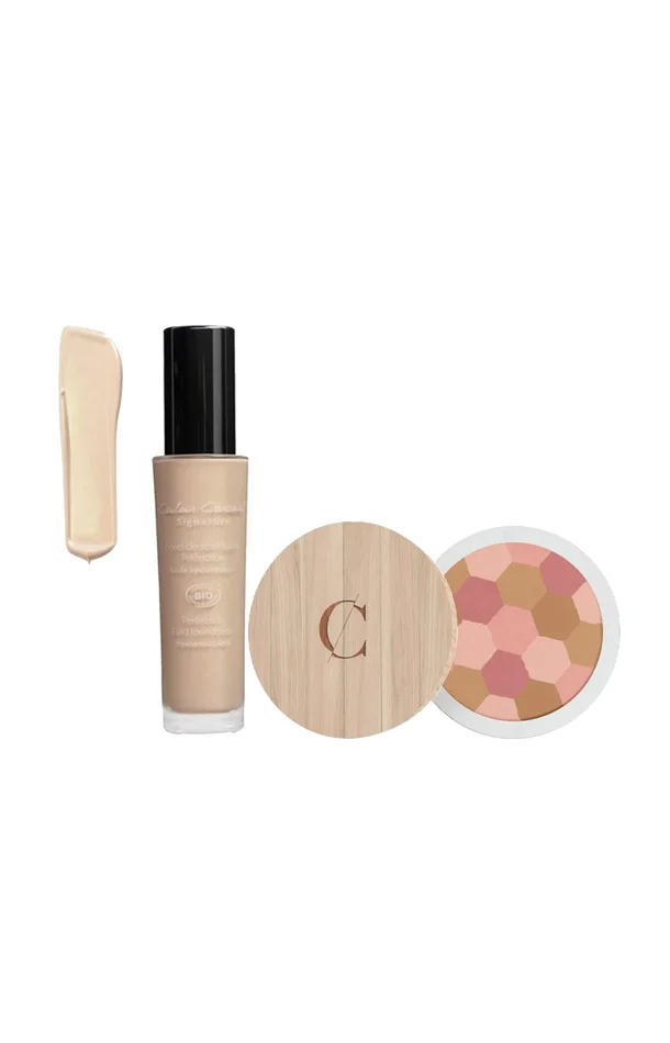 Poudre mosaïque & fond de teint fluide – Peaux claires – Teinte 21