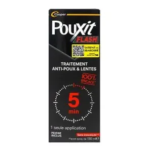 Pouxit Flash – Traitement Anti-poux et Lentes – Flacon spray 150 ml