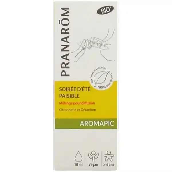 Pranarôm Aromapic Soirée d Eté Paisible Mélange pour Diffusion Bio 10 ml