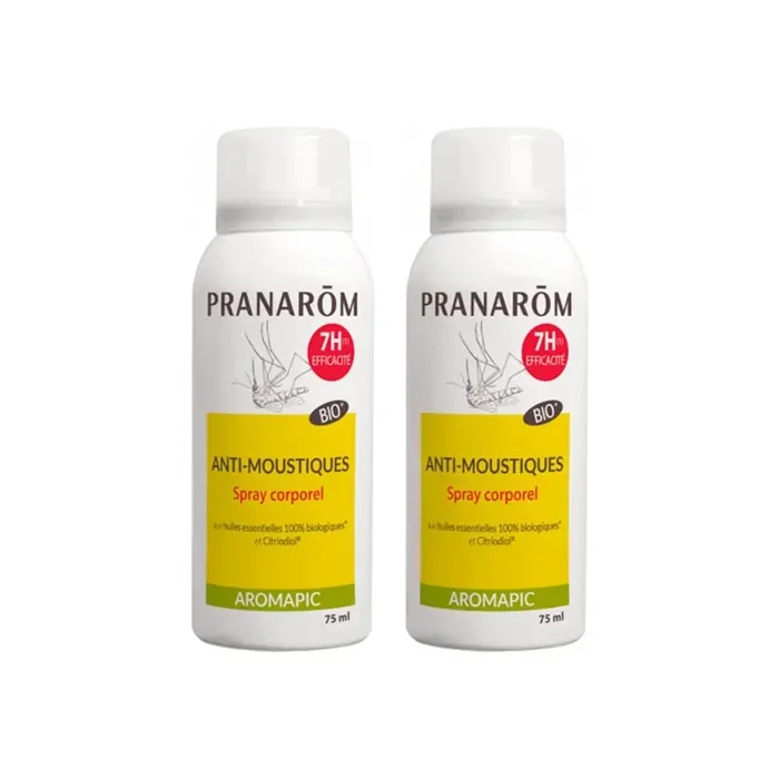 Pranarom aromapic spray corporel anti-moustiques bio lot de 2 x 75ml