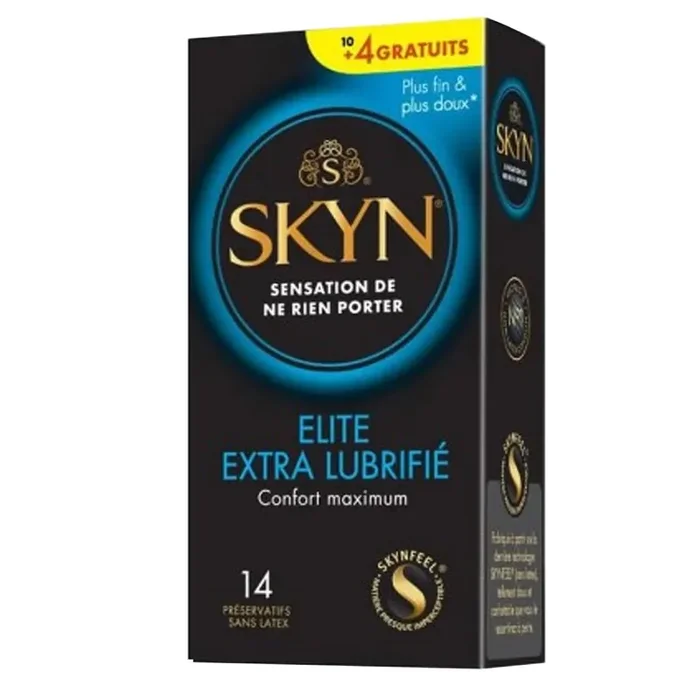 Préservatifs Skyn Elite extra lubrifié – Bte de 10 préservatifs sans latex + 4 GRATUITS