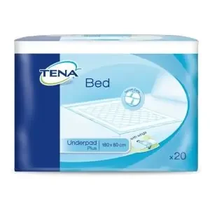 Protection incontinence moyenne à forte pour lits et chaises Tena Bed Plus Wings – Paquet de 20
