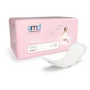Protections Incontinence Féminine AMD Lady Extra – Par 12 en Emballage individuel