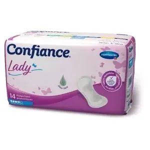 Protège-slip Confiance Lady Serviette incontinence féminine – 4 gouttes – Paquet de 14