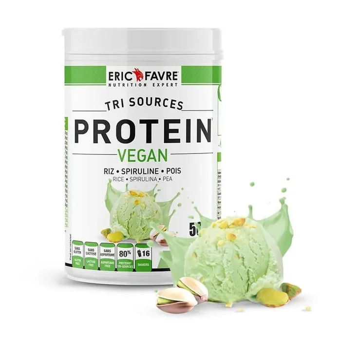 Protein Vegan Tri Sources – Pistache – En-cas hyperhyperprotéinée – Pot 500g
