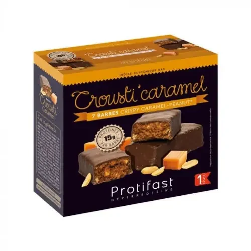 PROTIFAST BARRES Crousti Caramel – 7 Barres Hyperprotéinées