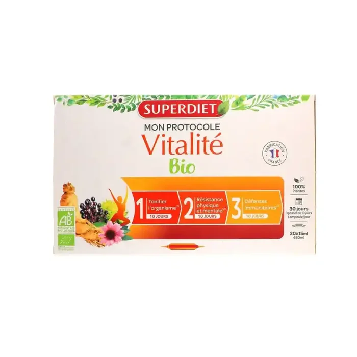 PROTOCOLE VITALITÉ BIO 30 AMPOULES SUPERDIET