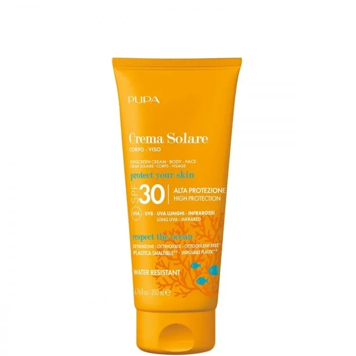 Pupa Crème Solaire Corps – Visage SPF30 Haute Protection UVA – UVB – Infrarouges