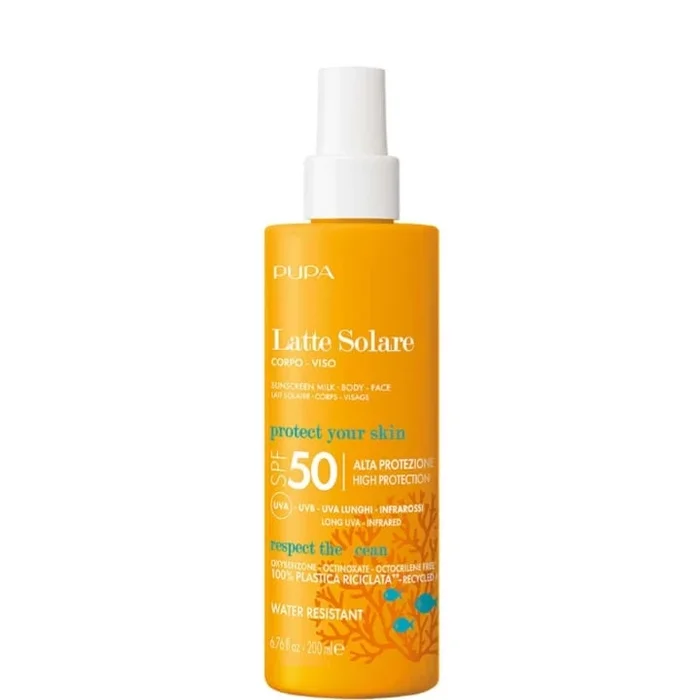 Pupa Lait Solaire Multifonction SPF 50 Visage & Corps Haute Protection UVA – UVB – Infrarouges