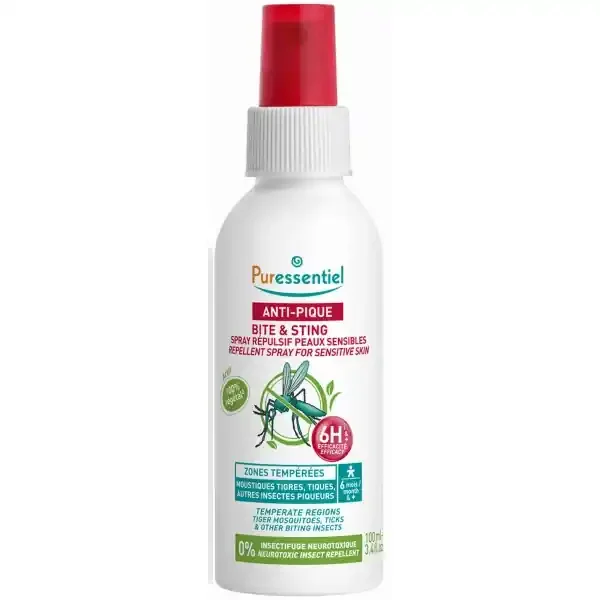 Puressentiel Anti-Pique Spray Répulsif Peaux Sensibles 100 ml