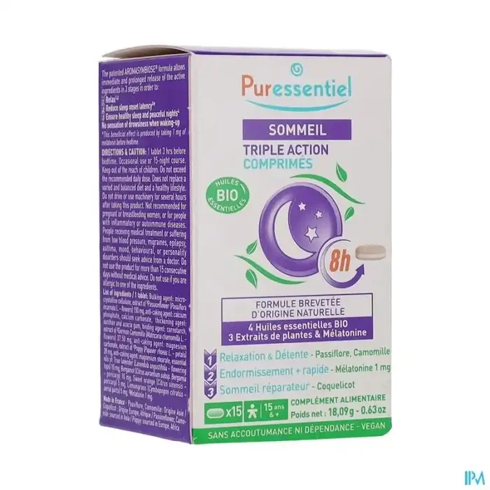 Puressentiel comprime triple action sommeil comprime 15