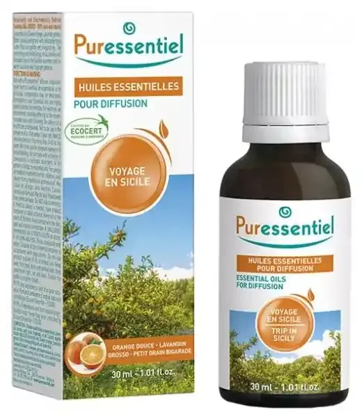 Puressentiel Diffuse Voyage en Sicile – Huiles Essentielles Pour Diffusion – 30 ml