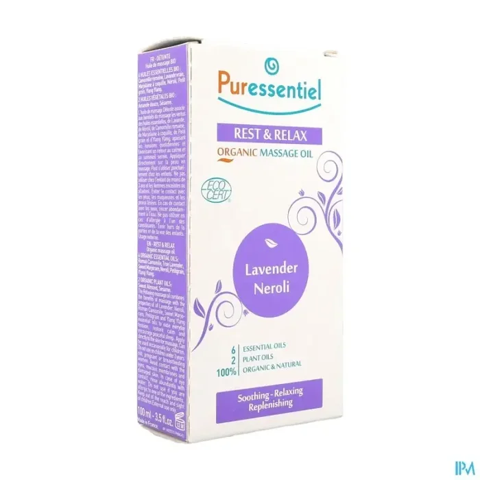 Puressentiel huile de massage bio detente lavande neroli 100ml