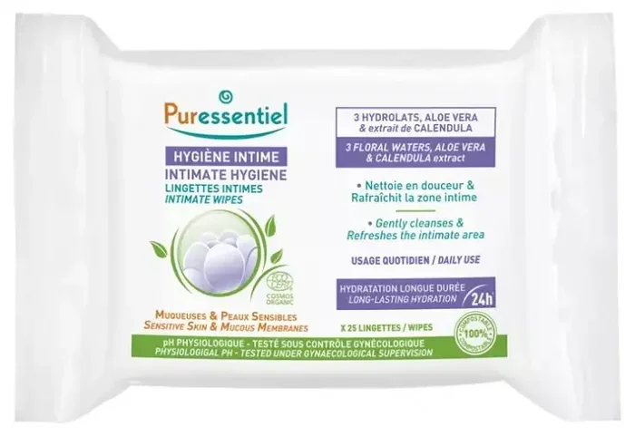 Puressentiel Lingettes Intimes Quotidiennes Certifiées Bio – X25