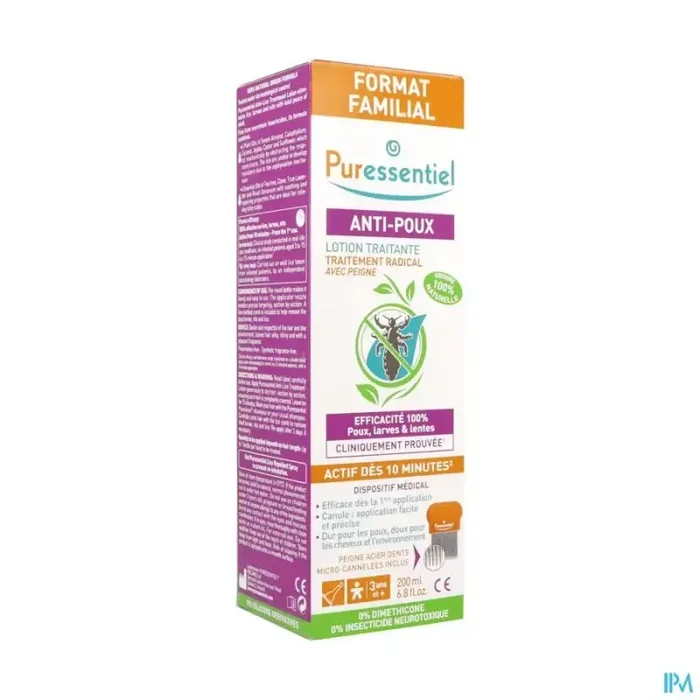 Puressentiel lotion traitante antipoux avec peigne 200ml