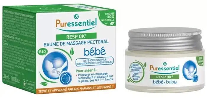 Puressentiel Nouveau Pack Baume de Massage Pectoral Bébé Resp‘Ok® – 30 ml