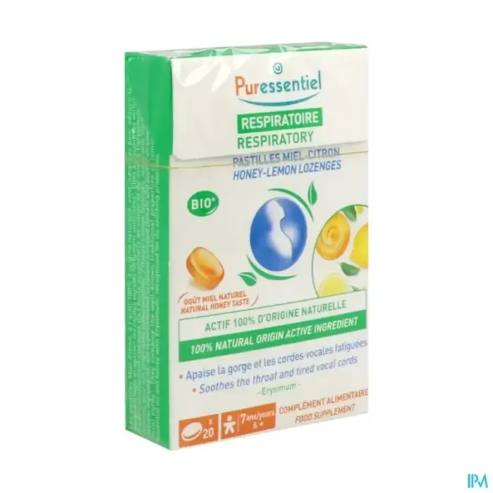 Puressentiel pastille respiratoire gorge miel citron 20