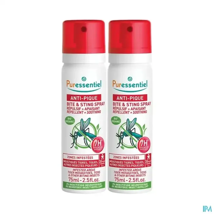 Puressentiel spray repulsif antipique 75ml x2 offre duo -25% sur le 2nd