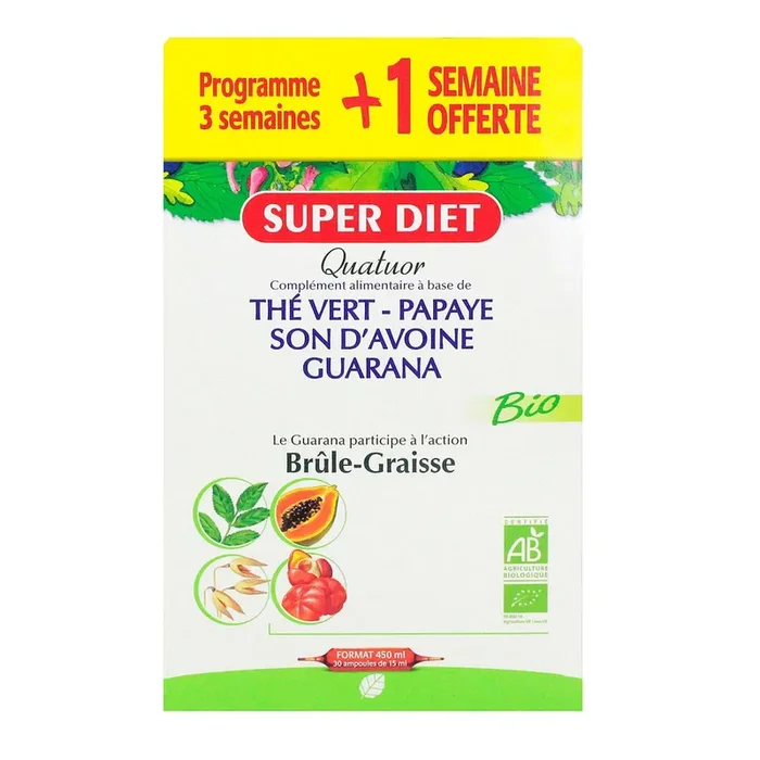 Quatuor brûle-graisse 20x15ml + 10 offertes