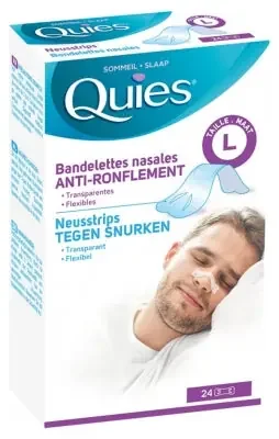 Quies Anti-Ronflement 24 Bandelettes Nasales – Taille L