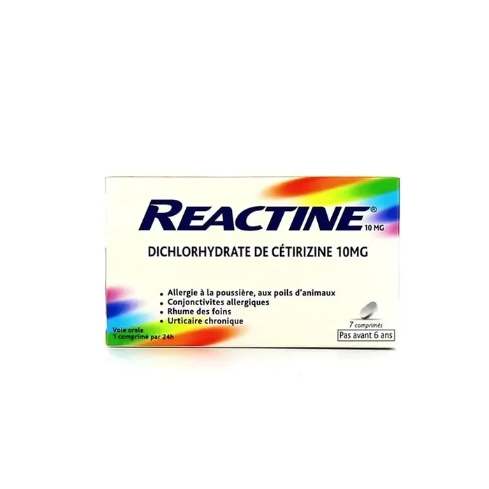 Reactine 10mg cetirizine 7 comprimes pellicules secables
