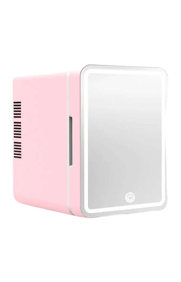 Réfrigérateur de beauté – Miroir LED – Rose – 6 L
