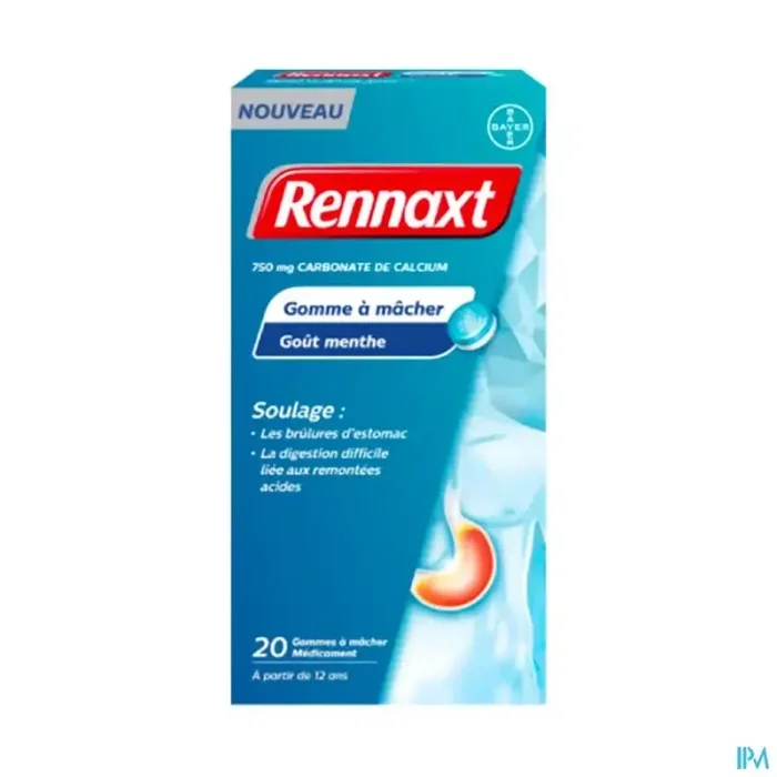 Rennaxt 750mg gommes à mâcher médicamenteuse 20