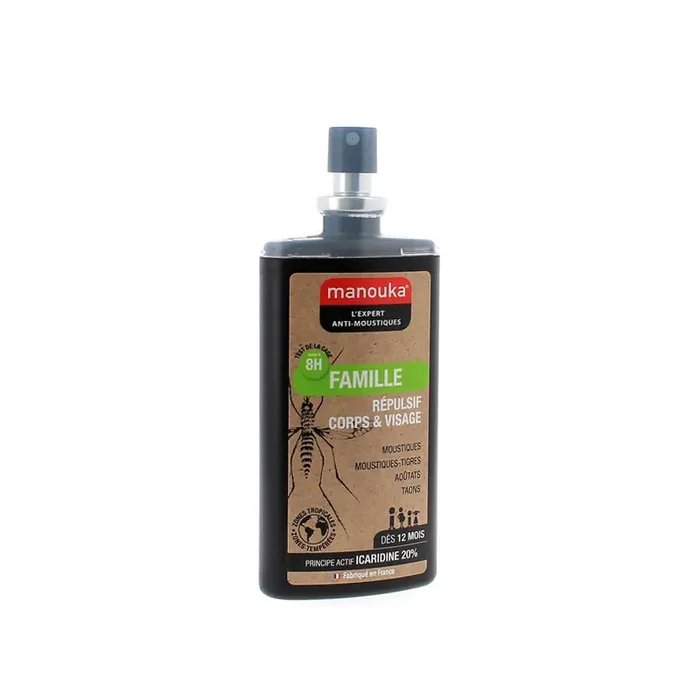 REPULSIF ANTI MOUSTIQUES FAMILLE CORPS VISAGE 8H 75ML MANOUKA