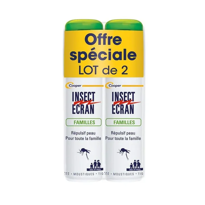Répulsif Peau Moustiques Familles 2x100ml Peau insect-ecran