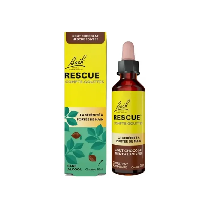 Rescue bach compte gouttes gout chocolat menthe 20ml