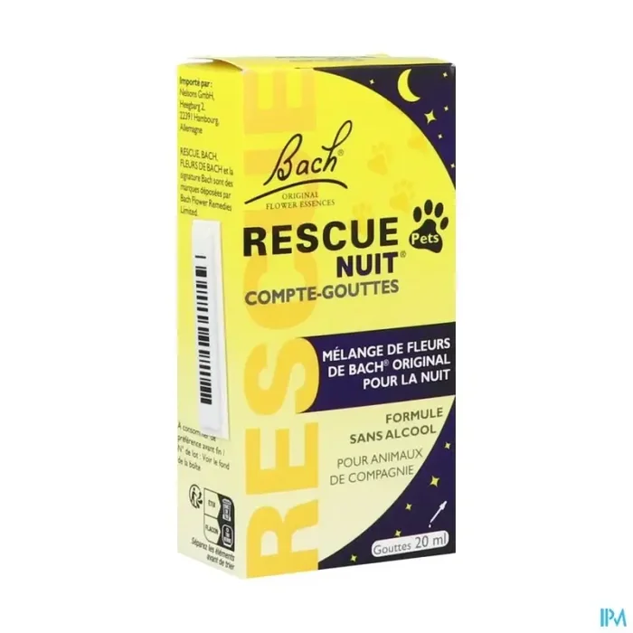 Rescue bach pets nuit compte gouttes 20ml